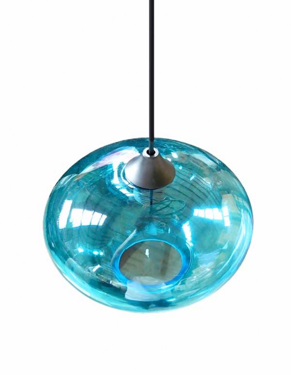 水藍色玻璃球吊燈