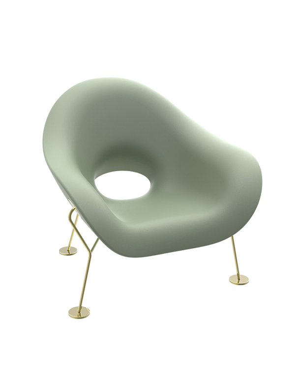 PUPA ARMCHAIR BRASS BASE INDOOR